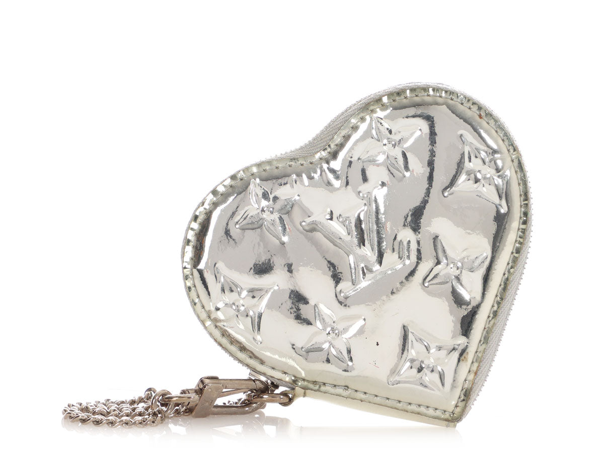 Louis Vuitton Silver Vernis Heart Coin Purse