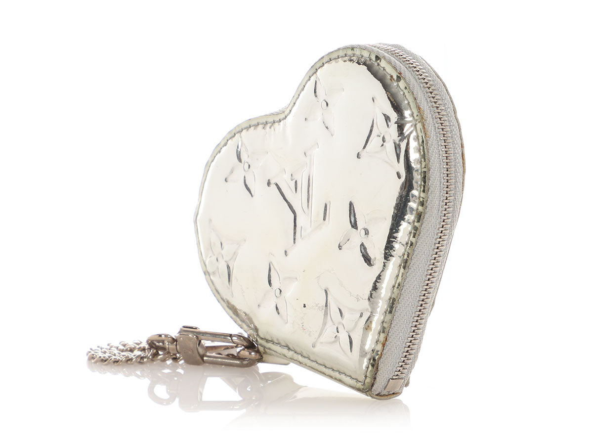 Louis Vuitton Silver Vernis Heart Coin Purse