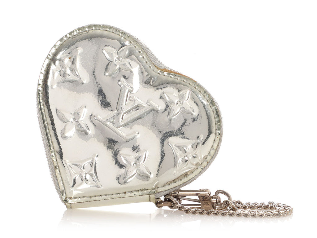 Louis Vuitton Silver Vernis Heart Coin Purse