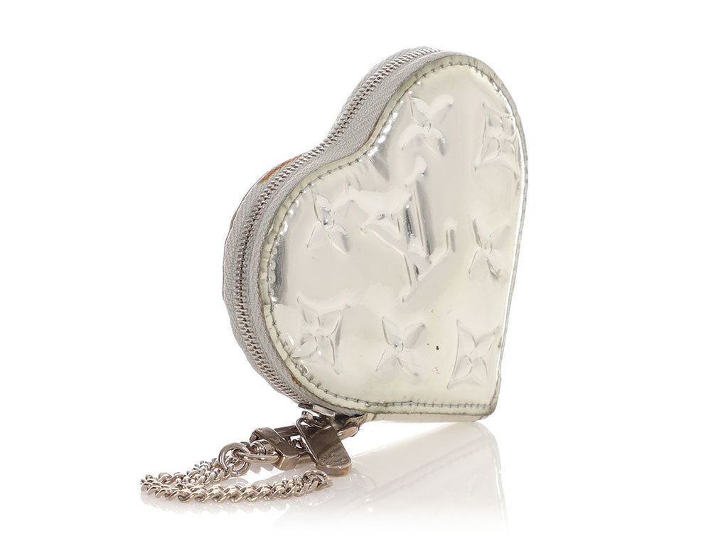 Louis Vuitton Silver Vernis Heart Coin Purse