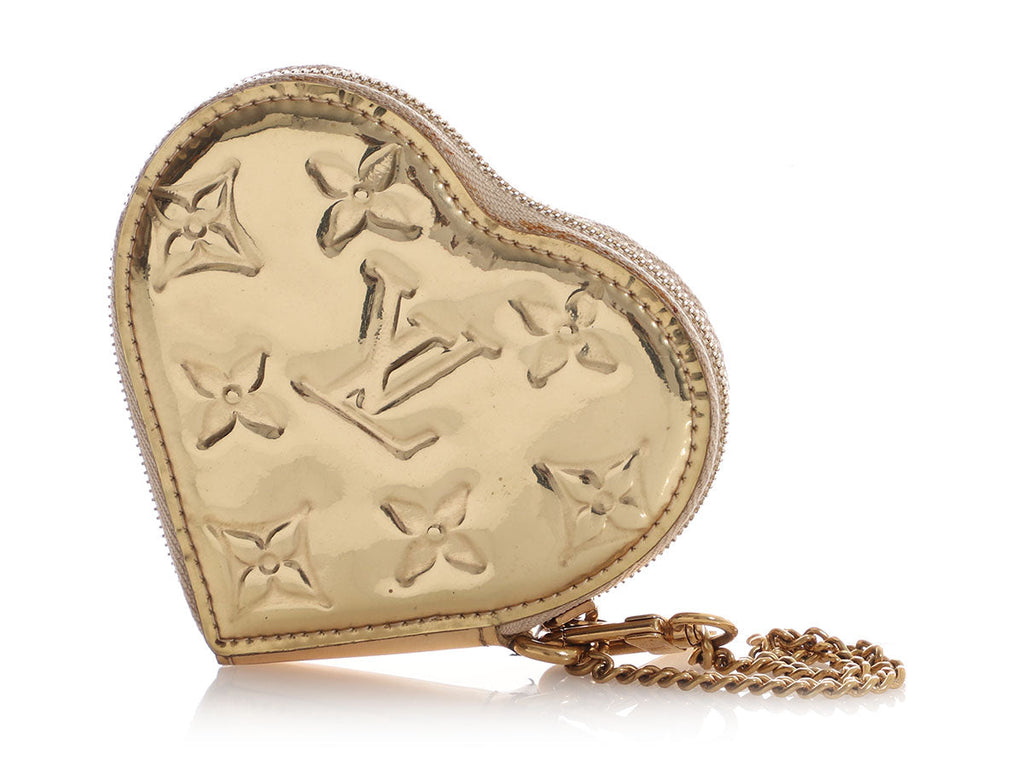 Louis Vuitton Gold Vernis Heart Coin Purse