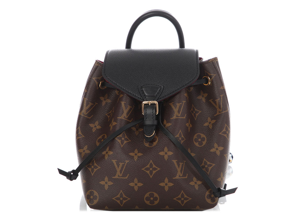 Louis Vuitton Monogram and Black Leather Montsouris BB NM