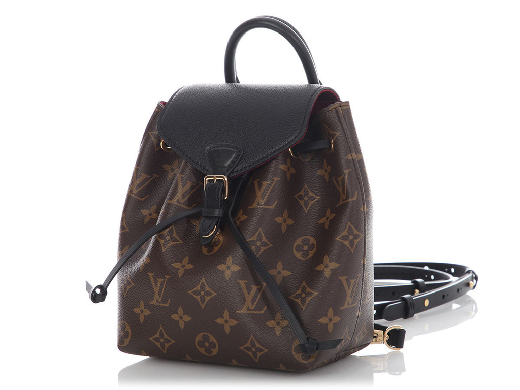 Louis Vuitton Monogram and Black Leather Montsouris BB NM