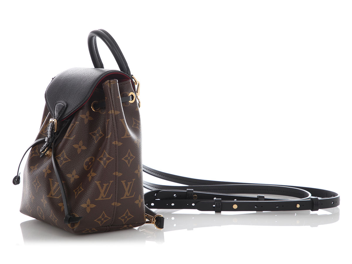 Louis Vuitton Monogram and Black Leather Montsouris BB NM