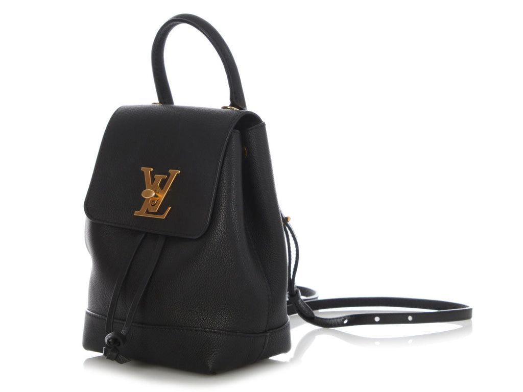 Louis Vuitton Mini Black Leather Lockme Backpack