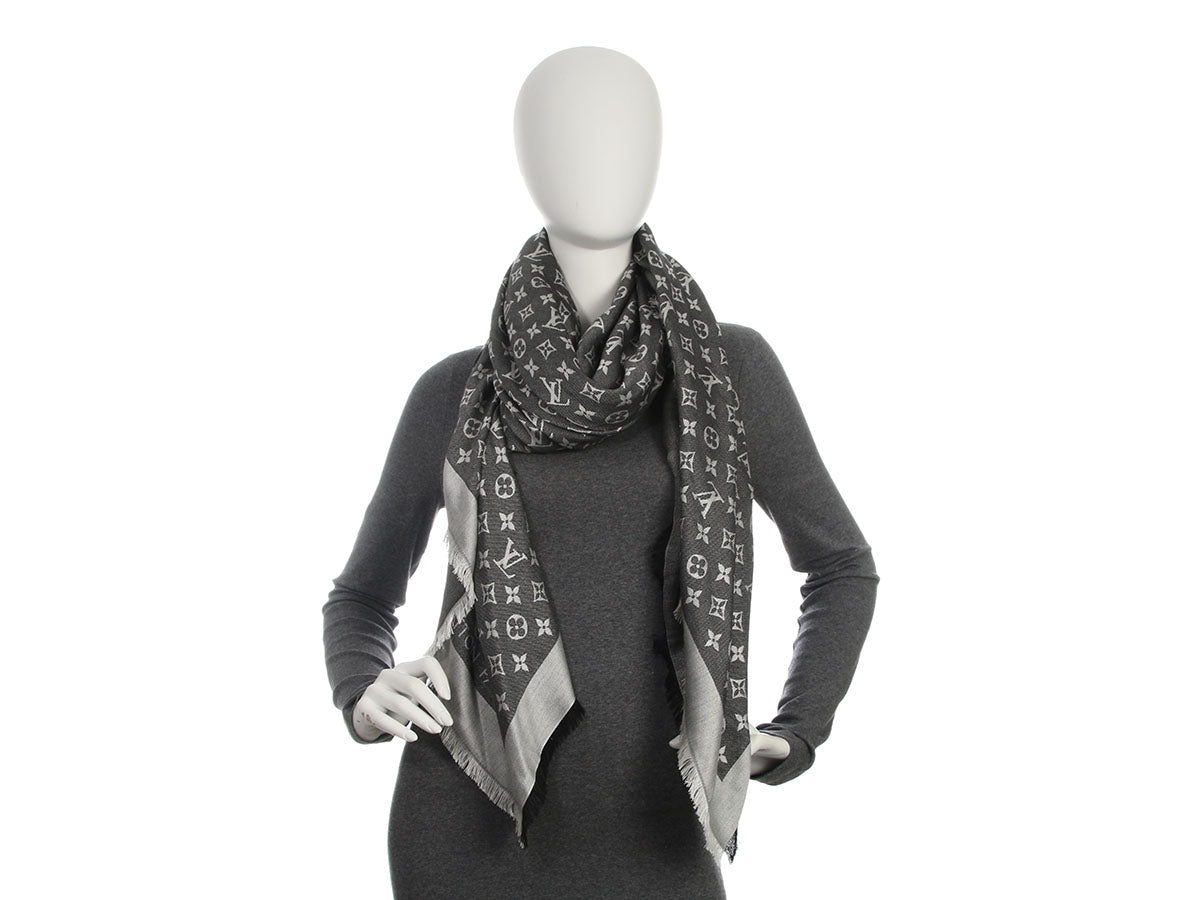 Louis Vuitton Black and Gray Umbra Shawl