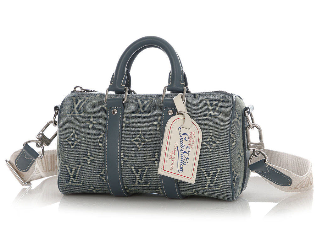Louis Vuitton Washed Denim Keepall Bandoulière 25
