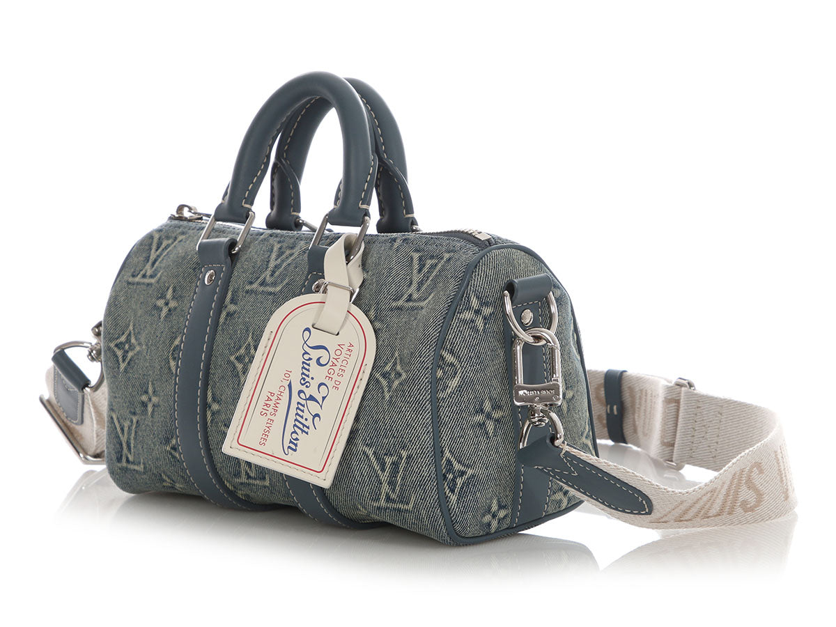 Louis Vuitton Washed Denim Keepall Bandoulière 25