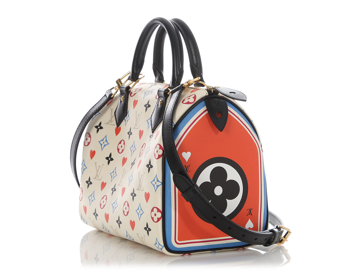 Louis Vuitton White Game On Speedy Bandoulière 25