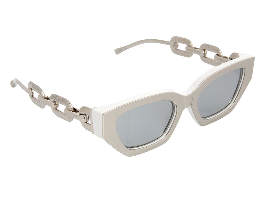 Louis Vuitton LE Silver and White LV Edge Sunglasses