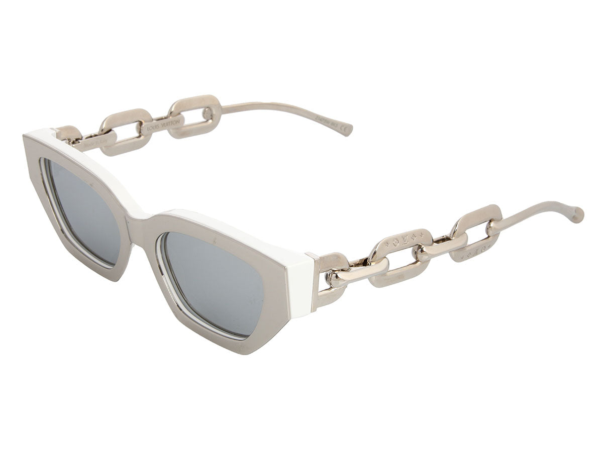 Louis Vuitton LE Silver and White LV Edge Sunglasses