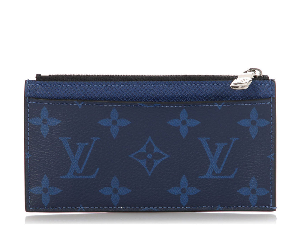 Louis Vuitton Blue Monogram Taigarama Coin Card Holder