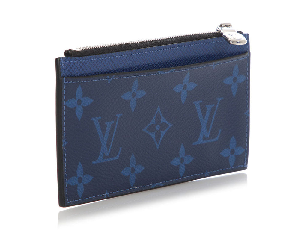 Louis Vuitton Blue Monogram Taigarama Coin Card Holder