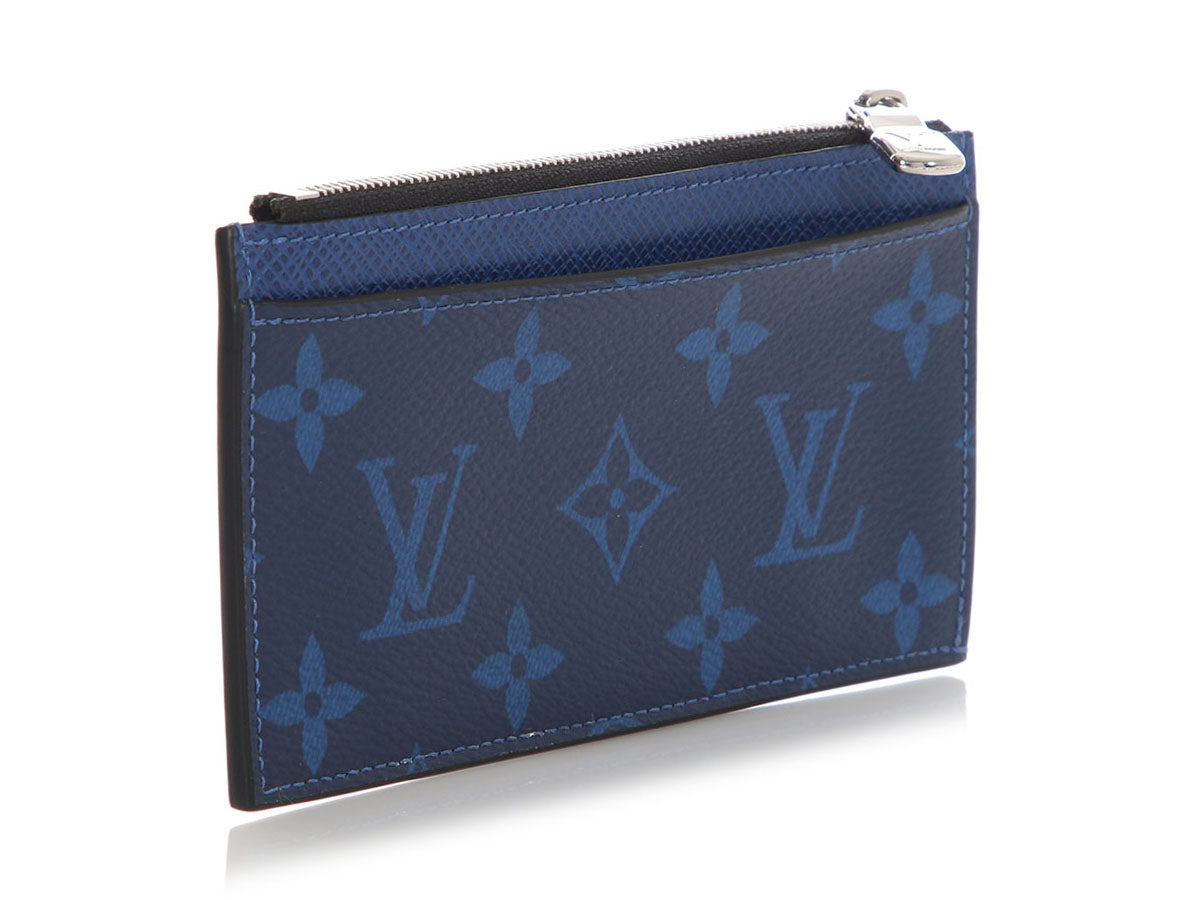 Louis Vuitton Blue Monogram Taigarama Coin Card Holder