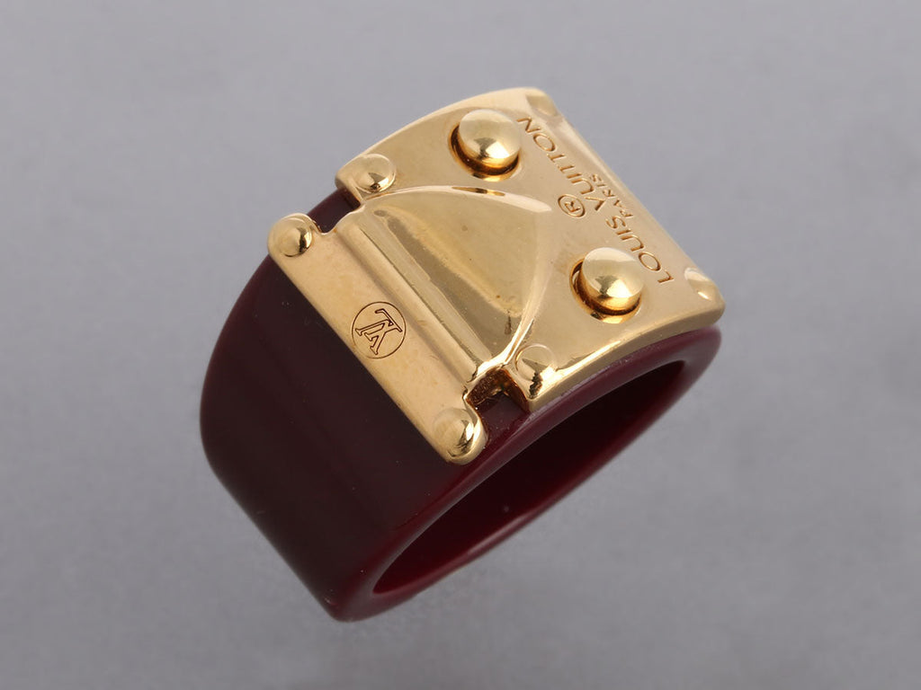 Louis Vuitton Maroon Lock Me Ring