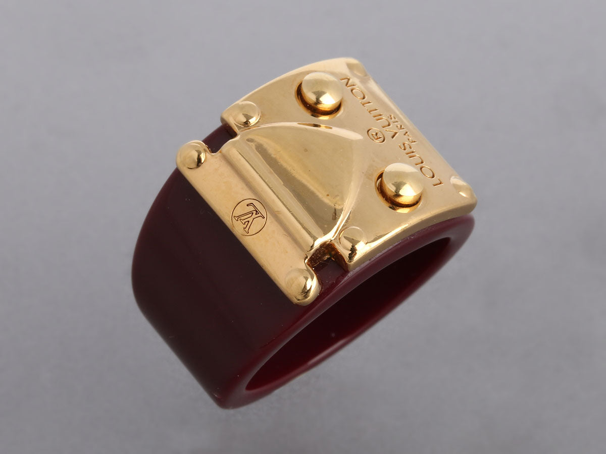 Louis Vuitton Maroon Lock Me Ring