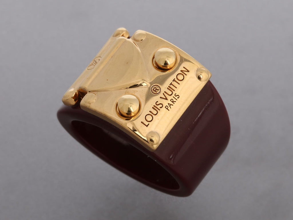 Louis Vuitton Maroon Lock Me Ring