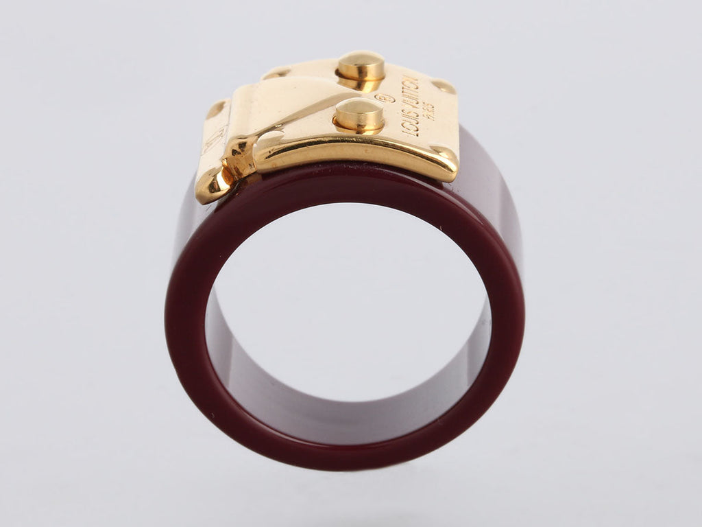 Louis Vuitton Maroon Lock Me Ring