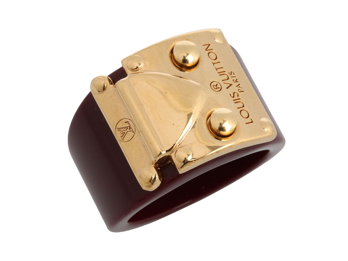 Louis Vuitton Maroon Lock Me Ring