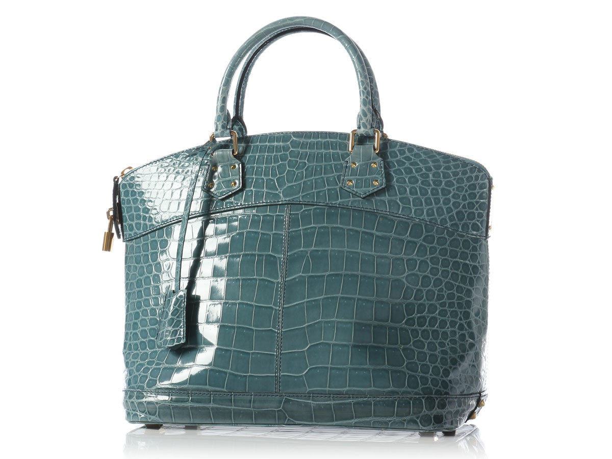 Louis Vuitton Bleu Ciel Crocodile Lockit GM