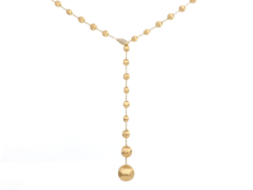 Marco Bicego 18K Yellow Gold Diamond Africa Constellation Lariat Pendant Necklace