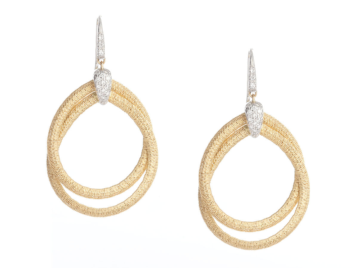 Marco Bicego Two-Tone 18K Gold Diamond Cairo Piercred Drop Earrings