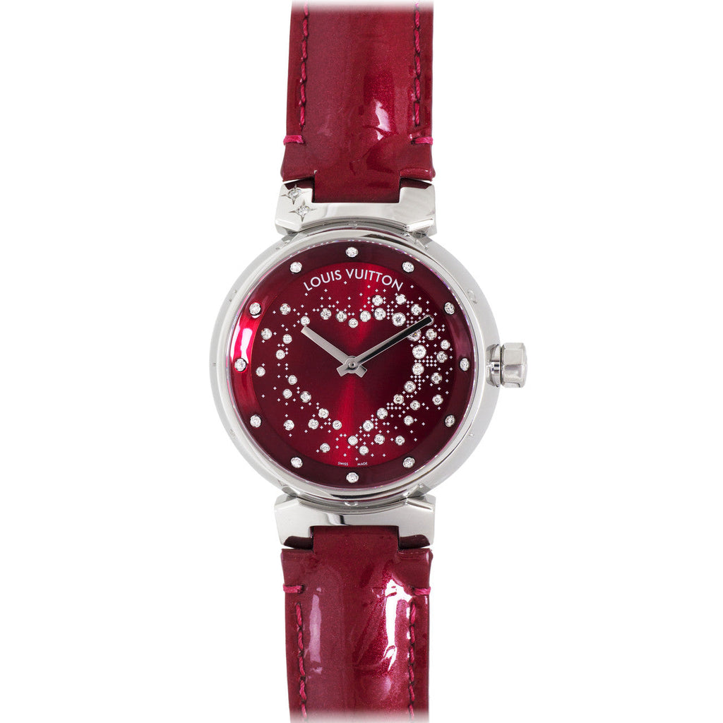 Louis Vuitton Stainless Steel & Diamond Tambour Attraction Ladies Watch