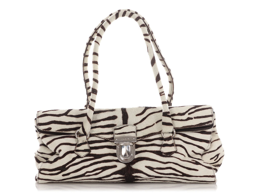 Prada Zebra Pony Hair Easy Flap