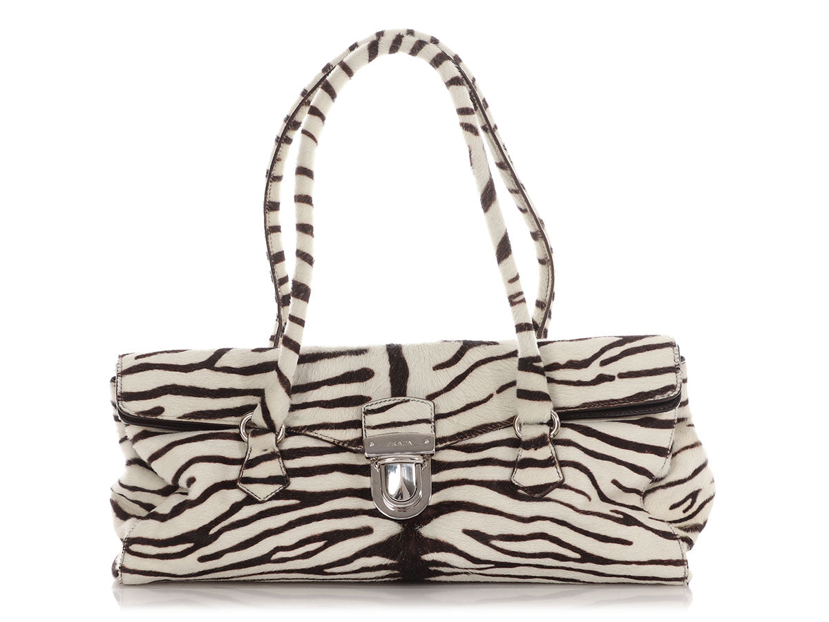 Prada Zebra Pony Hair Easy Flap
