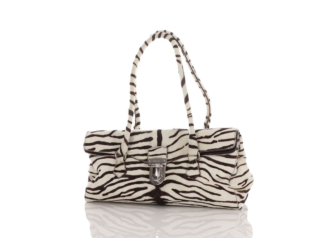 Prada Zebra Pony Hair Easy Flap