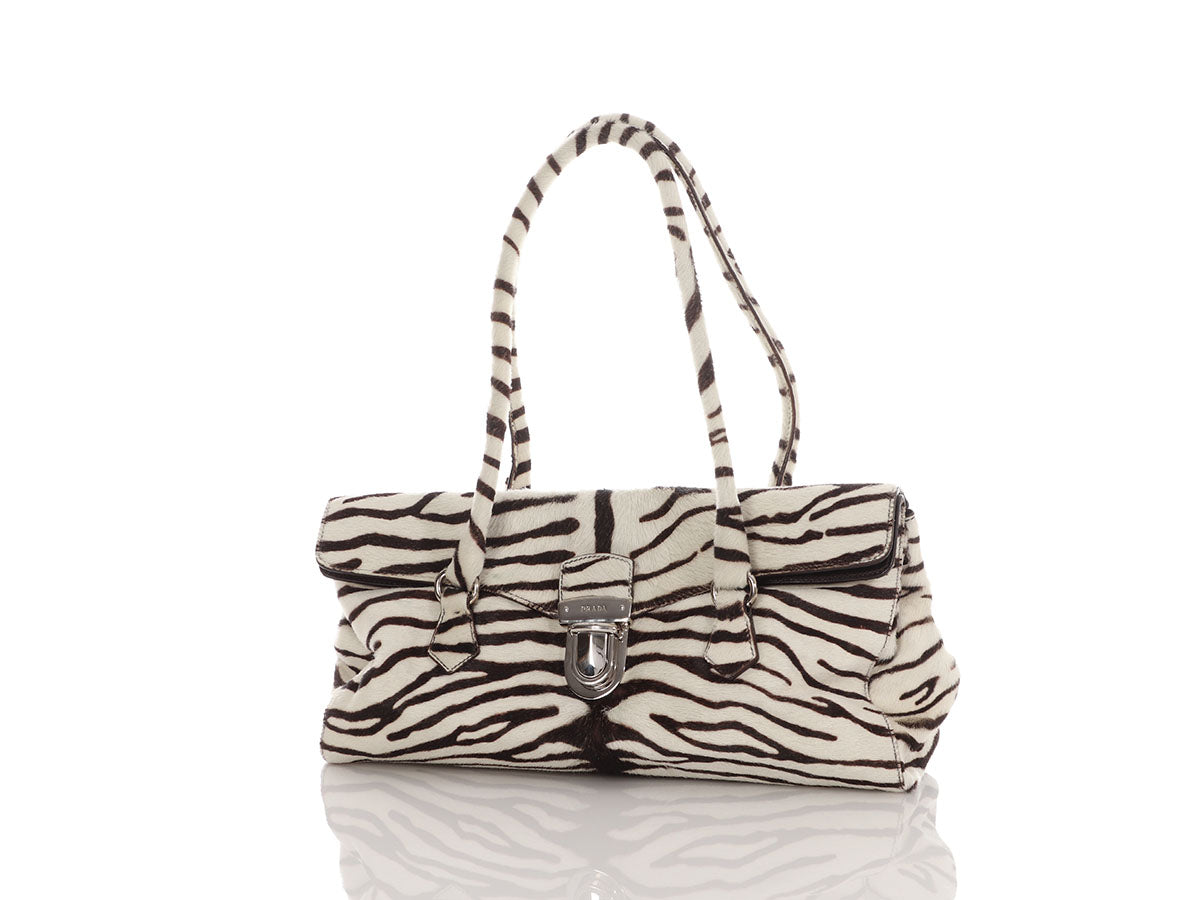 Prada Zebra Pony Hair Easy Flap