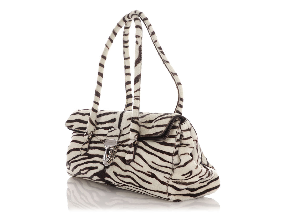 Prada Zebra Pony Hair Easy Flap