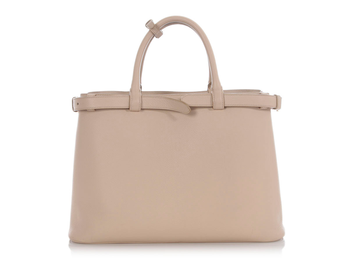 Prada Cream Double Belt Tote