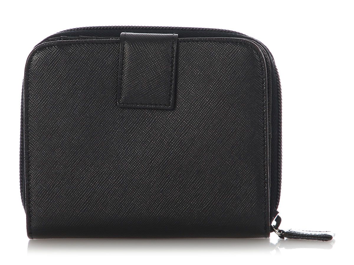 Prada Vintage Black Saffiano Wallet