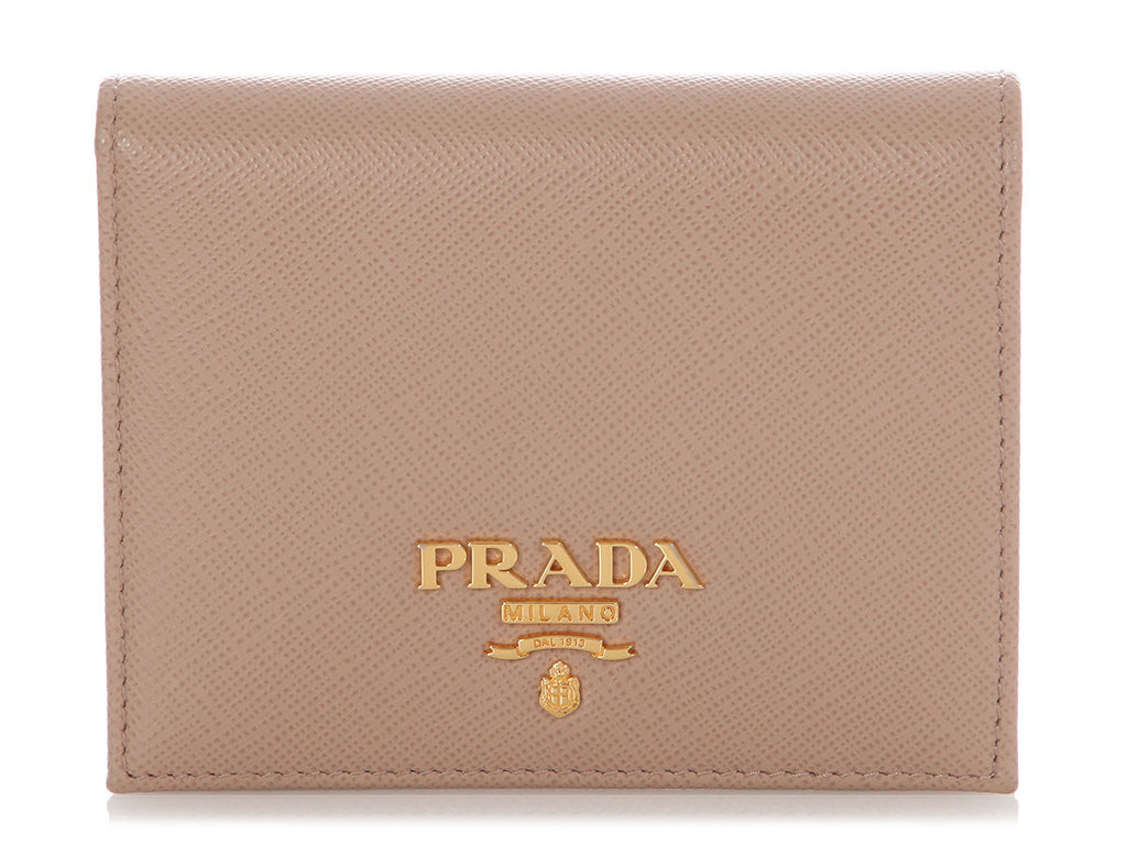 Prada Small Beige Saffiano Wallet