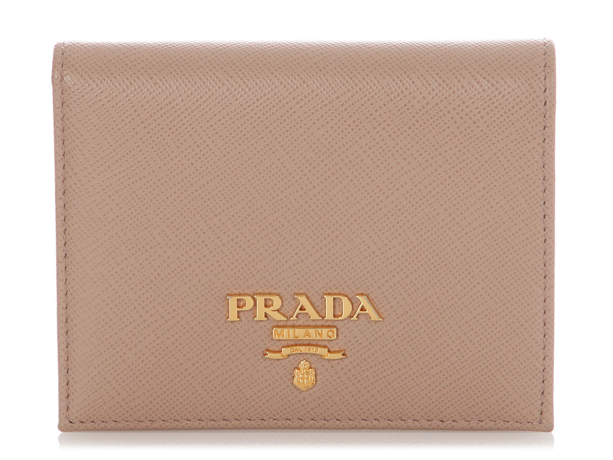 Prada Small Beige Saffiano Wallet