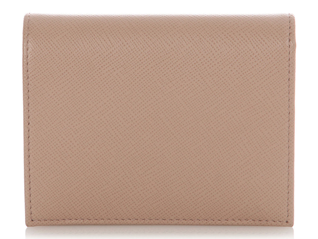 Prada Small Beige Saffiano Wallet