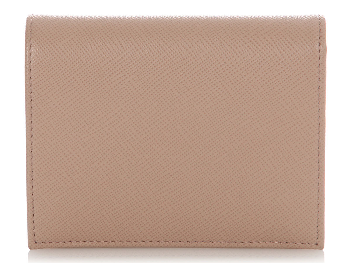 Prada Small Beige Saffiano Wallet