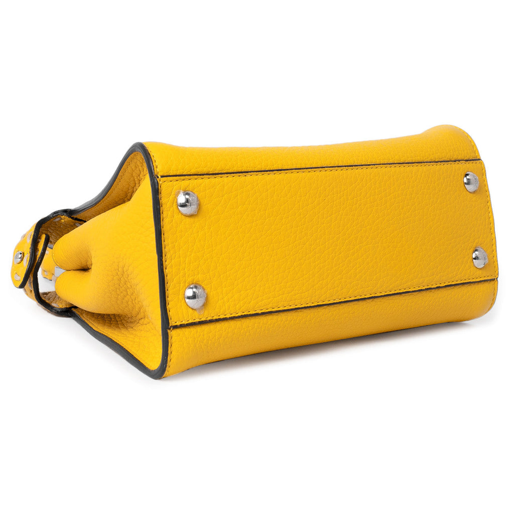 Fendi Yellow Cuoio Romano Selleria Mini Peekaboo Iconic Satchel
