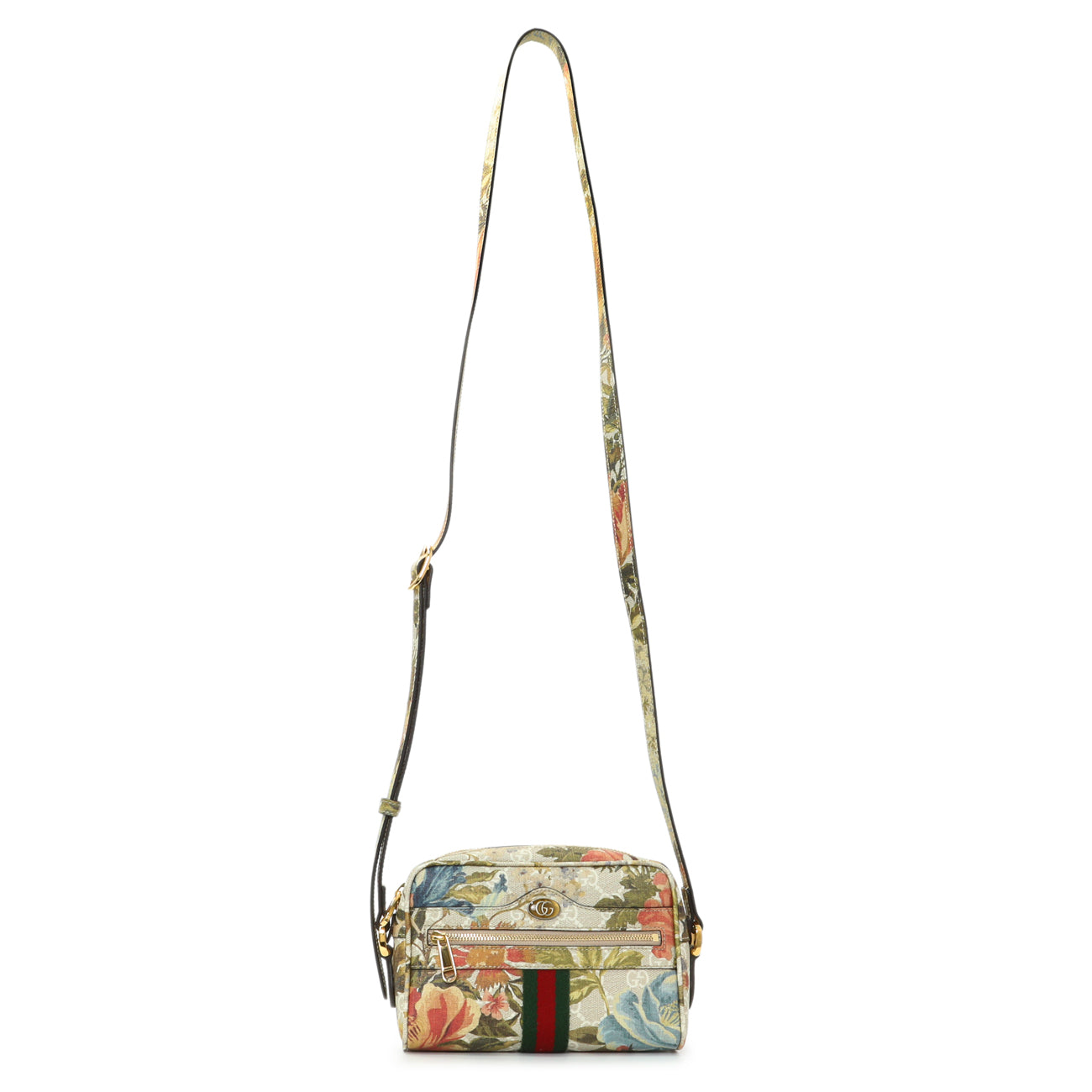 Gucci GG Supreme Monogram Water Flora Web Mini Ophidia Shoulder Bag