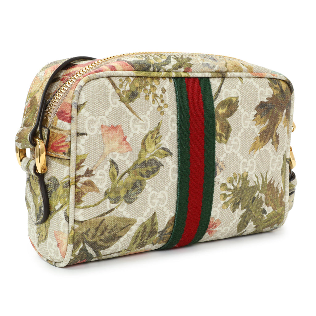 Gucci GG Supreme Monogram Water Flora Web Mini Ophidia Shoulder Bag