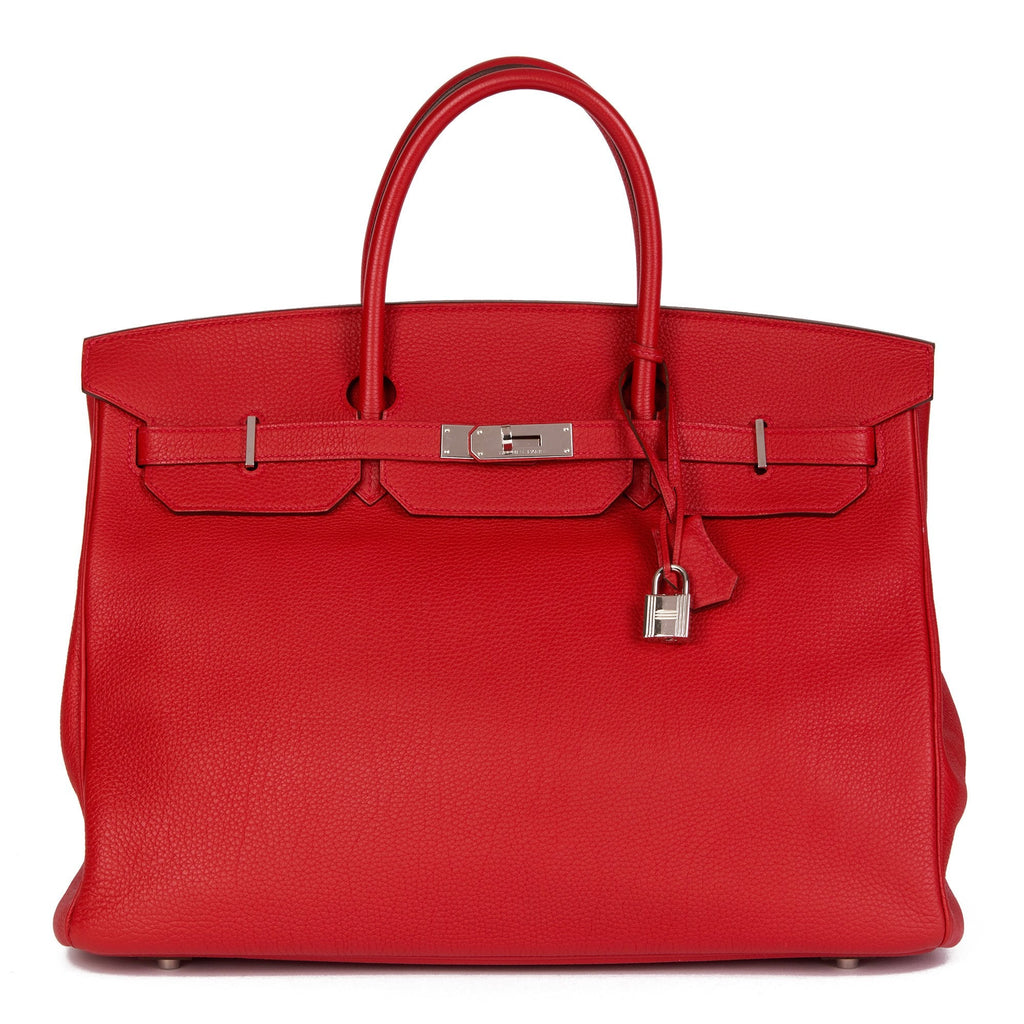 Hermes Rouge Tomate Togo Leather Birkin 40cm Tote