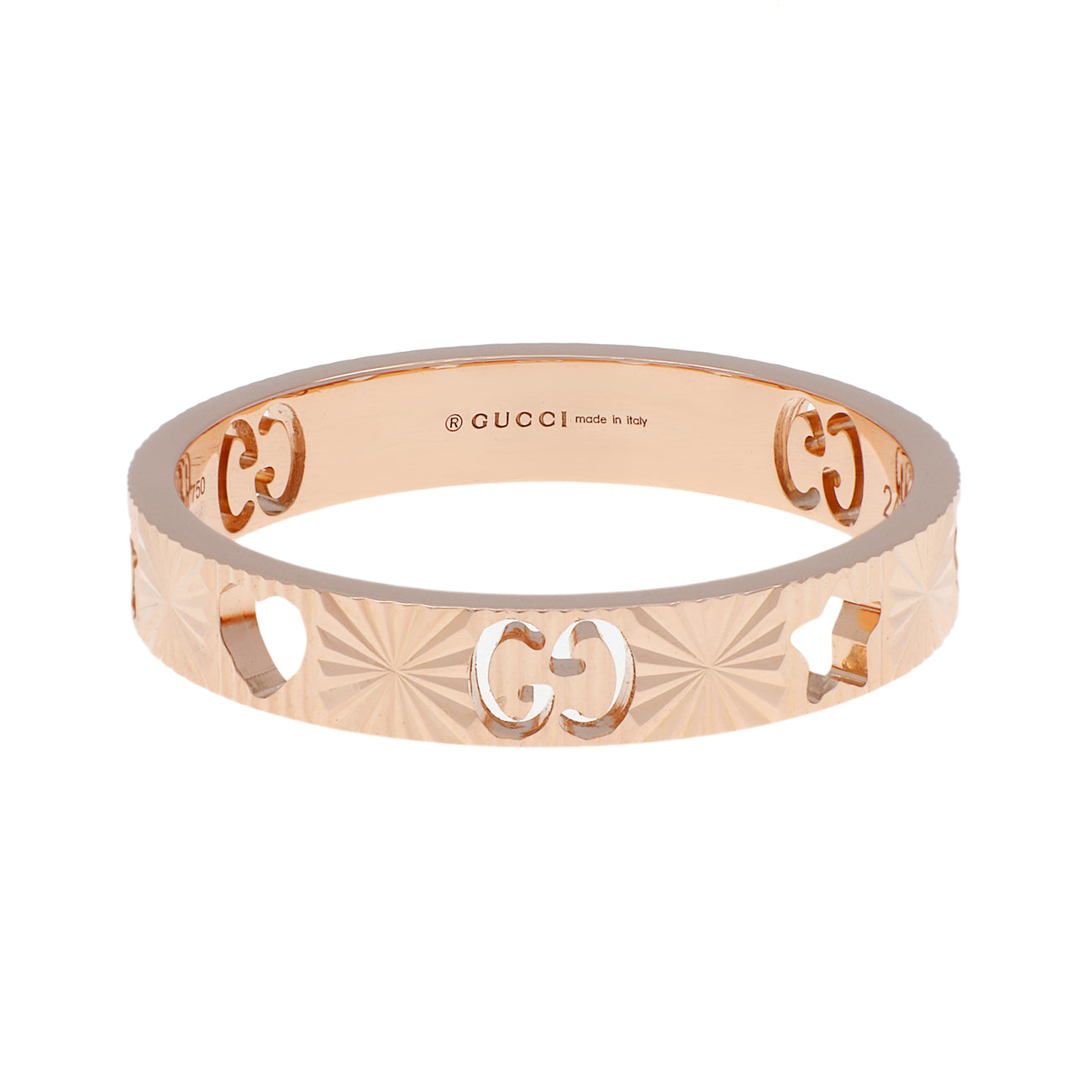 Gucci 18K Rose Gold Icon Heart Band Ring