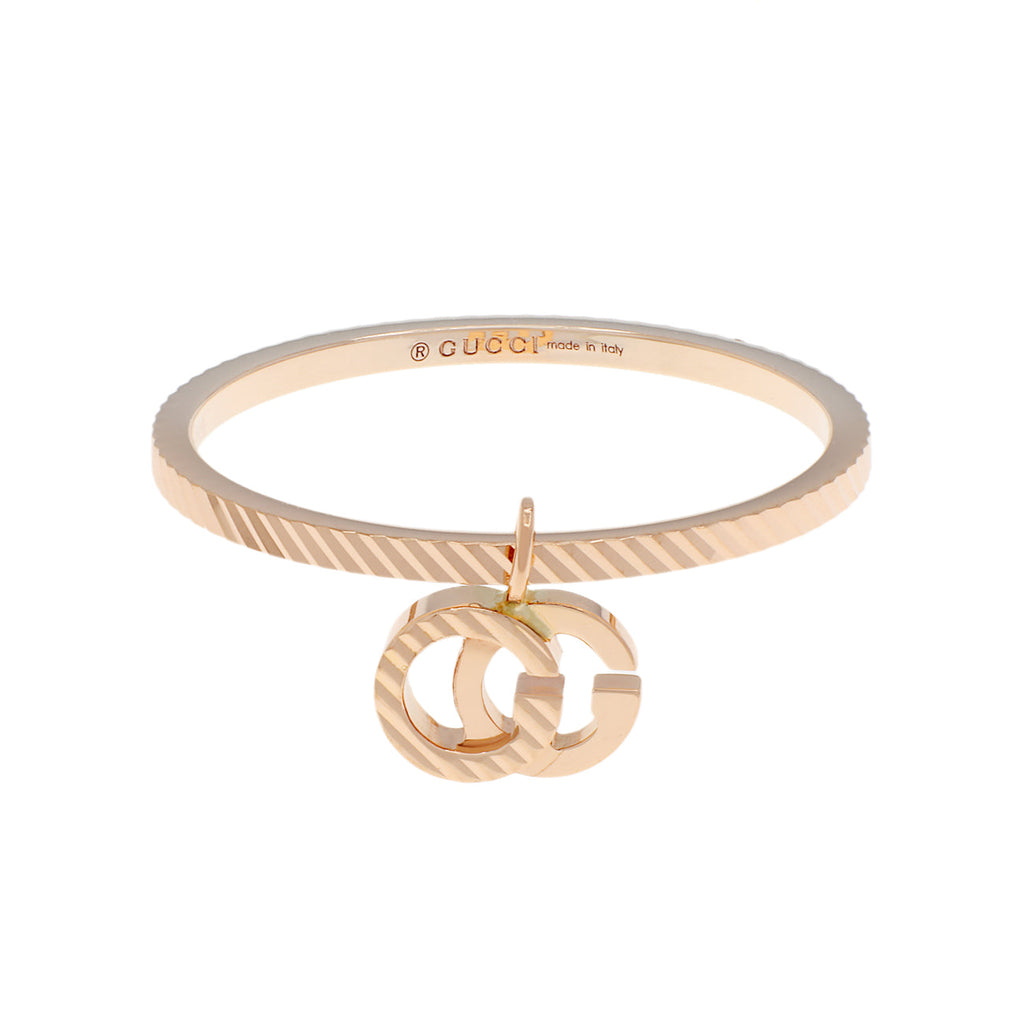 Gucci 18K Rose Gold GG Running Charm Ring