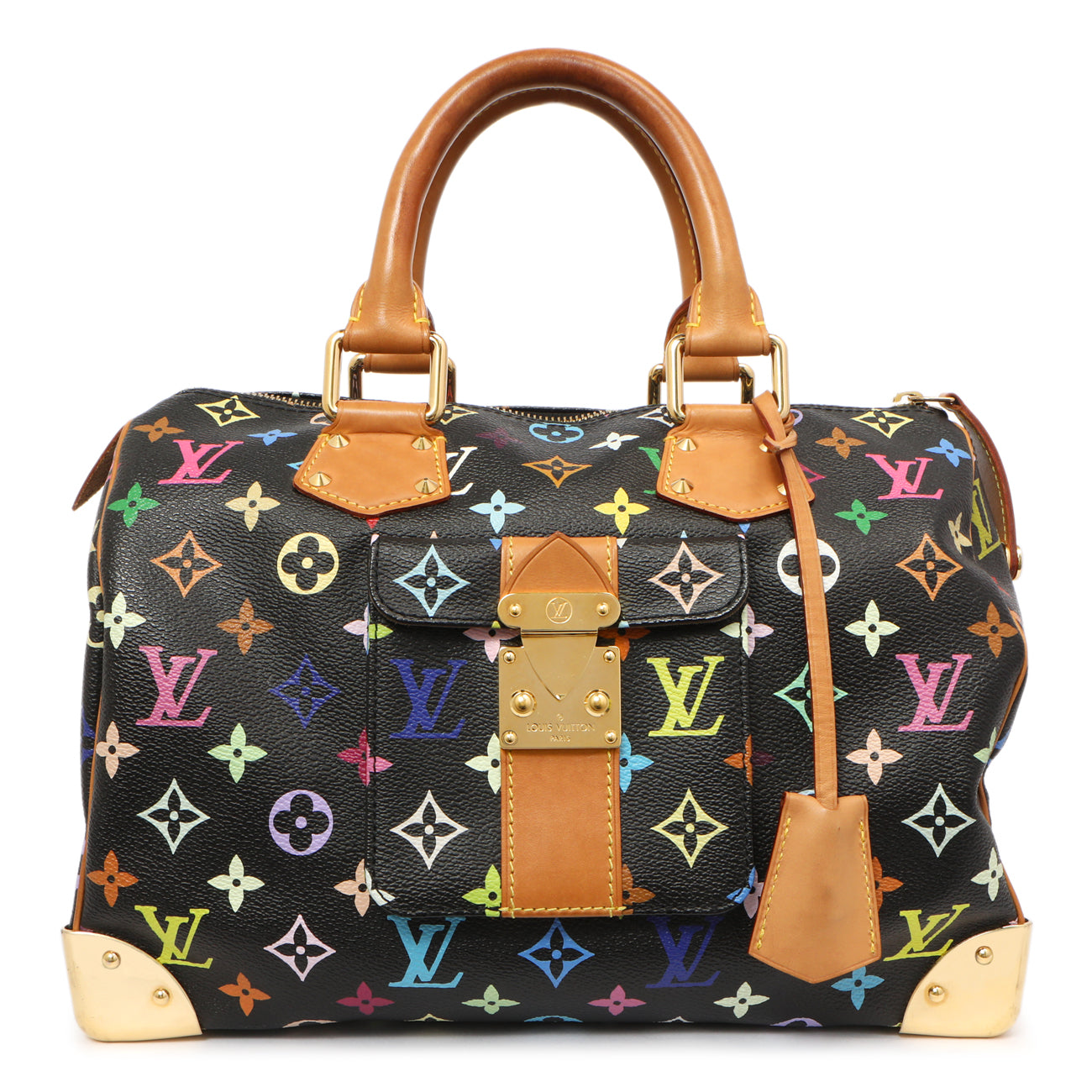 Louis Vuitton Black Monogram Multicolor Speedy 30
