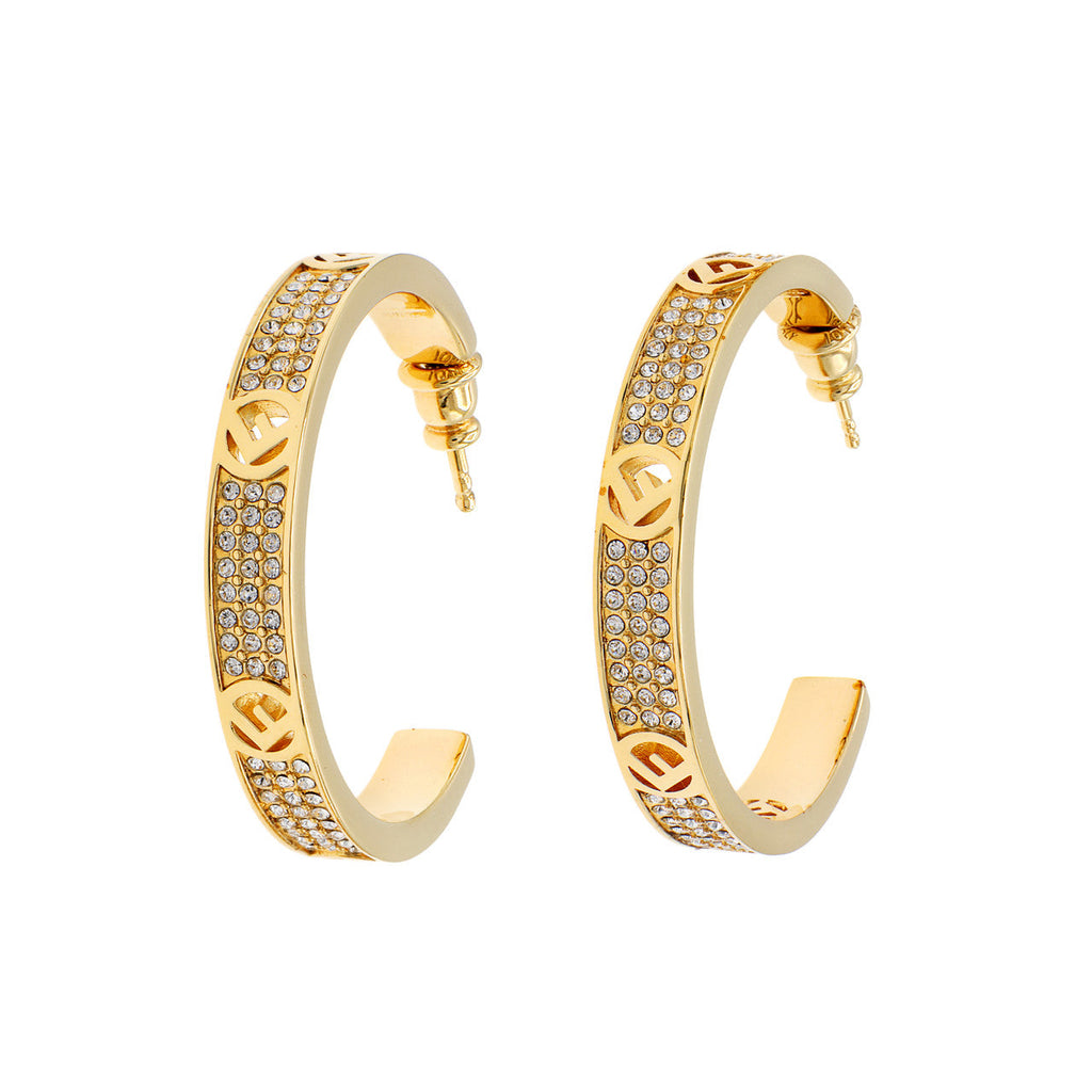 Fendi F is Fendi Crystal Hoop Earrings