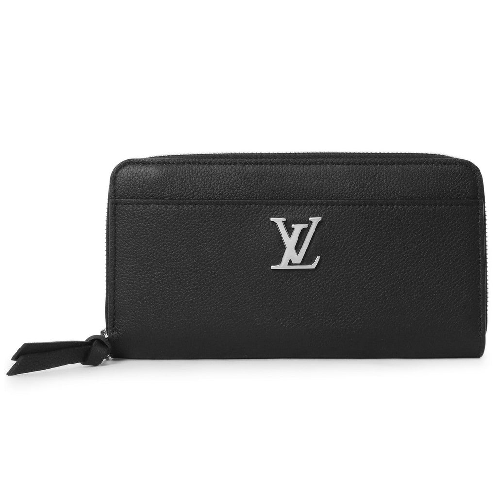 Louis Vuitton Black Calfskin Lockme Zippy Wallet