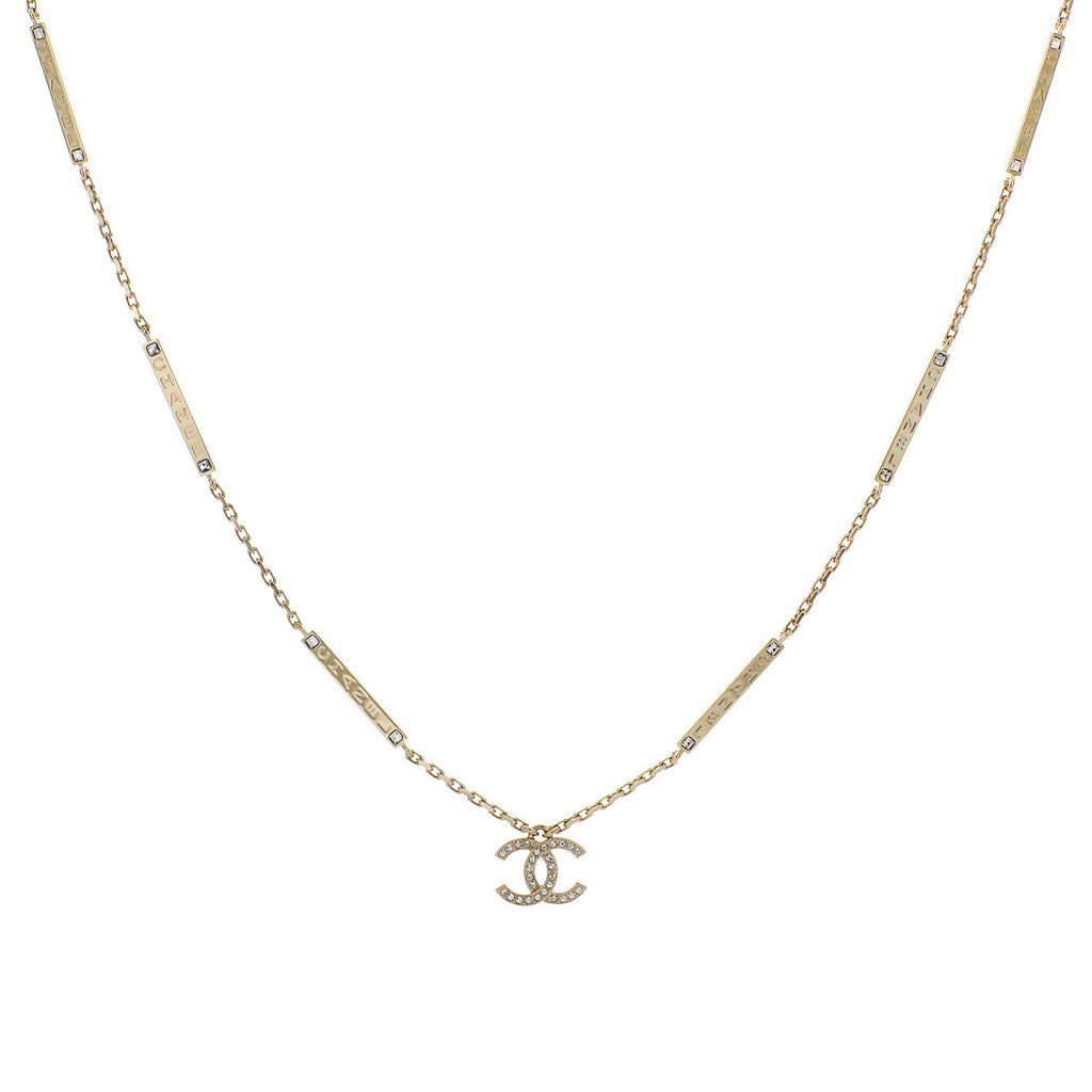 Chanel Crystal CC Pendant Necklace