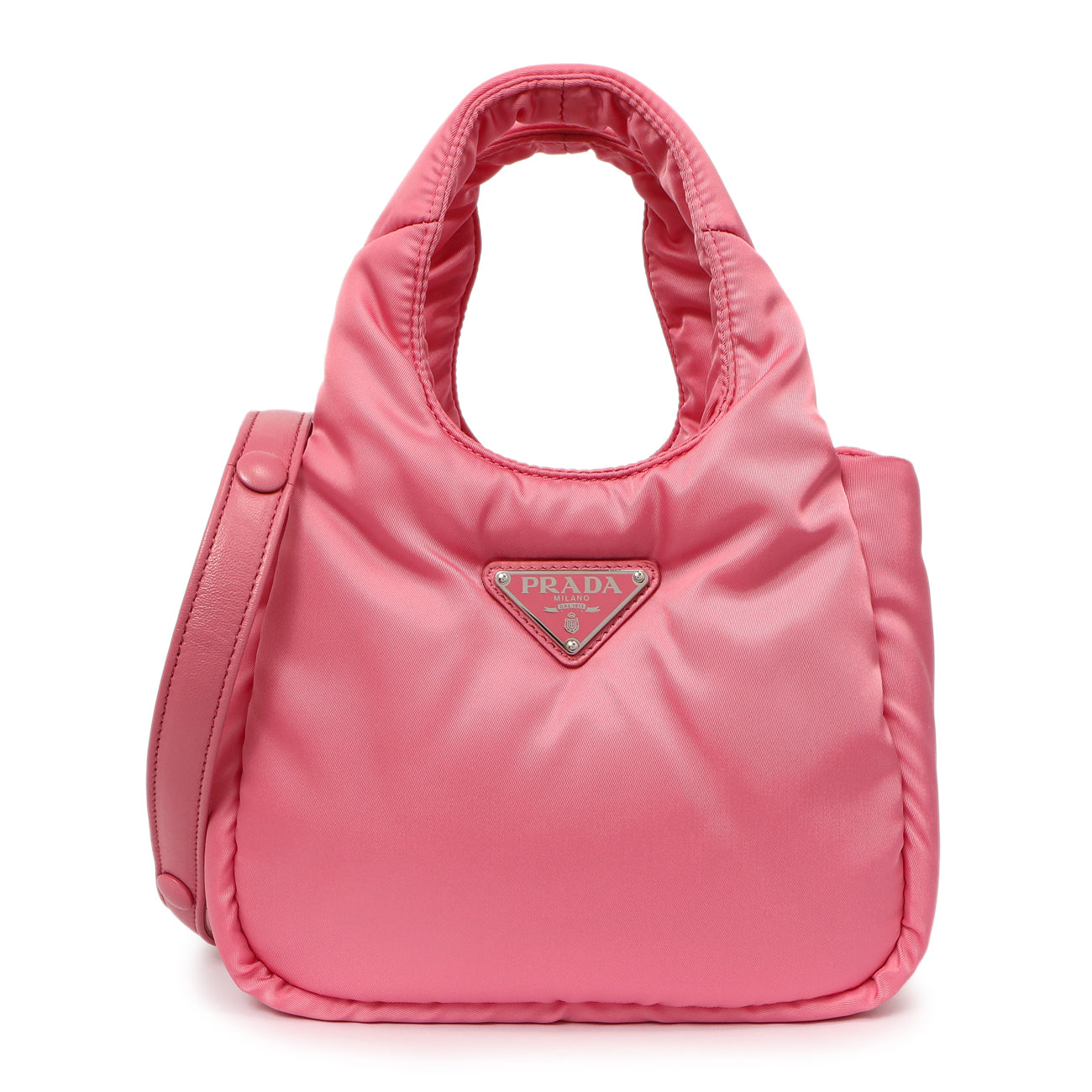 Prada Pink Re-Nylon Mini Padded Soft Tote