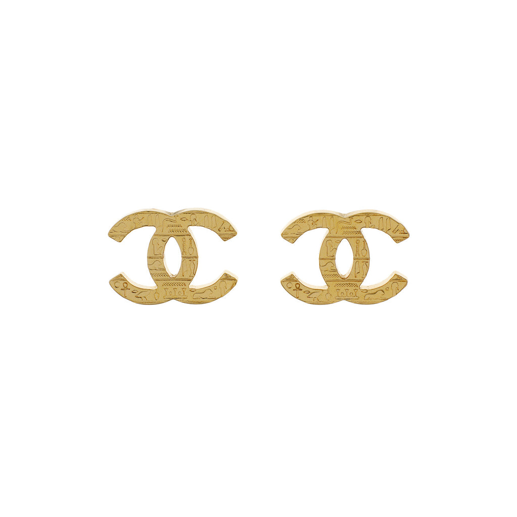 Chanel CC Hieroglyphic Earrings
